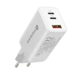   everActive GaN SC-650Q stenski polnilec z USB priključkom in 2x USB-C PD PPS QC4+ 65W