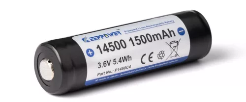 Keeppower 3.7V Li-ion baterija z PCB zaščito 14500 – 1500mAh, 3.6V P1450C4