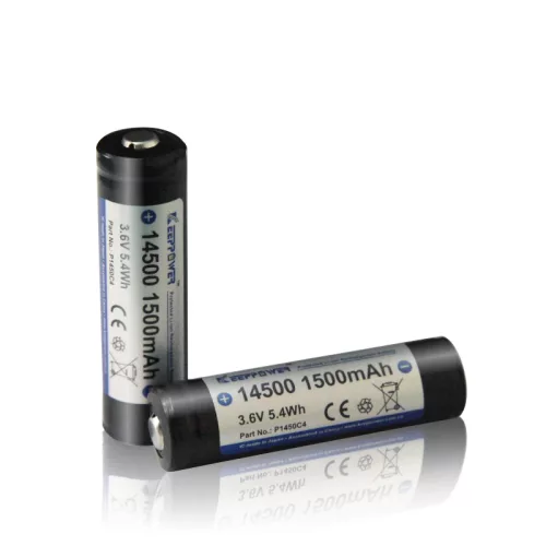 Keeppower 3.7V Li-ion baterija z PCB zaščito 14500 – 1500mAh, 3.6V P1450C4