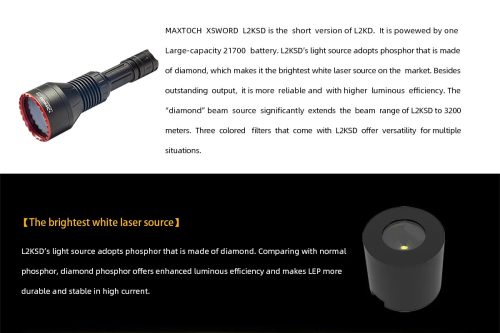 MAXTOCH L2KSD LEP svetilka z dometom 3200 m