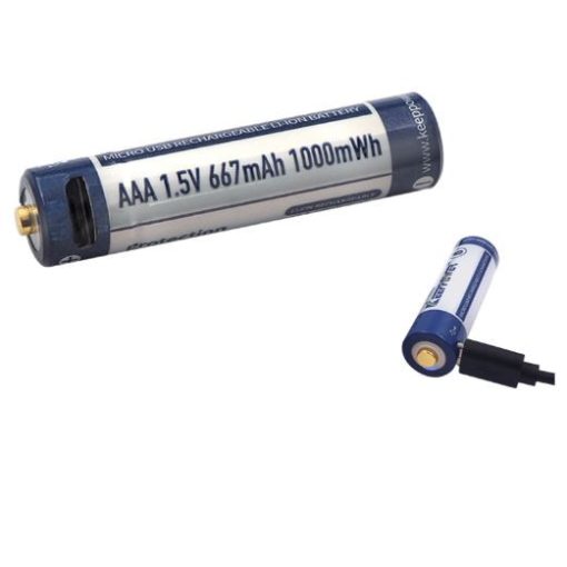 2 kosa litij-ionske baterije Keeppower AAA 1,5 V 1000 MWh (polnjenje prek mikro USB)