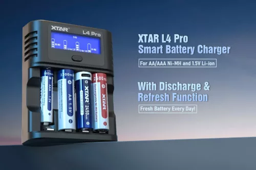  XTAR L4 Pro pametni polnilec za AA/AAA 1,2V NI-MH in 1,5V litijeve baterije