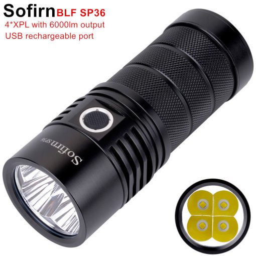 Sofirn SP36 4x XP-L2 6000LM Q8 Driver Več postopkov delovanja 2A Hitro USB polnilna svetilka