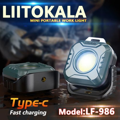 Mini delovna svetilka LiitoKala LF-986 LED+COB 500LM, Type-C vmesnik za polnjenje 5V1A, vgrajena baterija 1200mAh