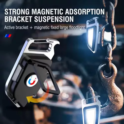 Boruit YHX-0209 Večnamenska COB svetilka za ključe + odpirač za steklenice