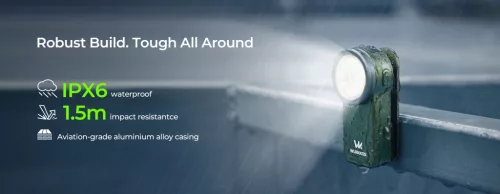  Wurkkos HD03 polnilna EDC svetilka s sponko, 680 lumnov, črna