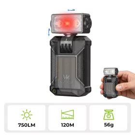   WURKKOS HD04 EDC svetilka s sponko – 750LM, 180° vrtljiva glava, usmerjena/razpršena svetloba/RGB za na prostem, delo in nujne primere