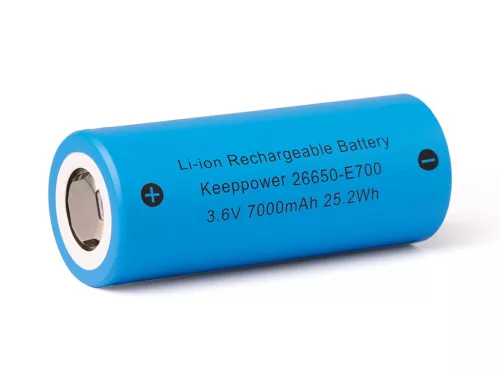 Keeppower 26650-E700 s 7000 mAh¹, 3,6V-3,7V Li-ion baterija 15A tok praznjenja (stalen)